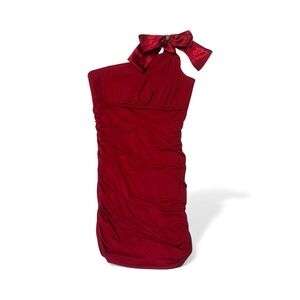 Roberta  One Shoulder Crimson Dress
